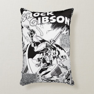 Cojín Decorativo 'Almohada de tira cómica de acción "SHOCK Gibson"'