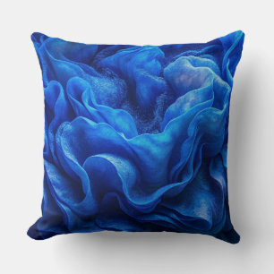 Cojín Decorativo "Almohada de Tirar de Onda Abstracta Azul Profundo