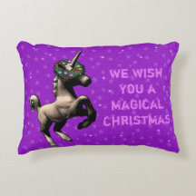 "Almohada del acento del navidad del unicornio del