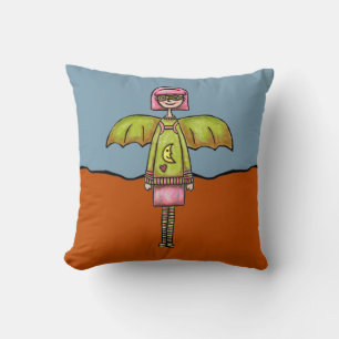 Cojín Decorativo Almohada, disfraz de niña murciélago lindo