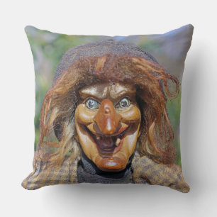 Cojín Decorativo ¡Almohada Divertida Cara de Bruja!