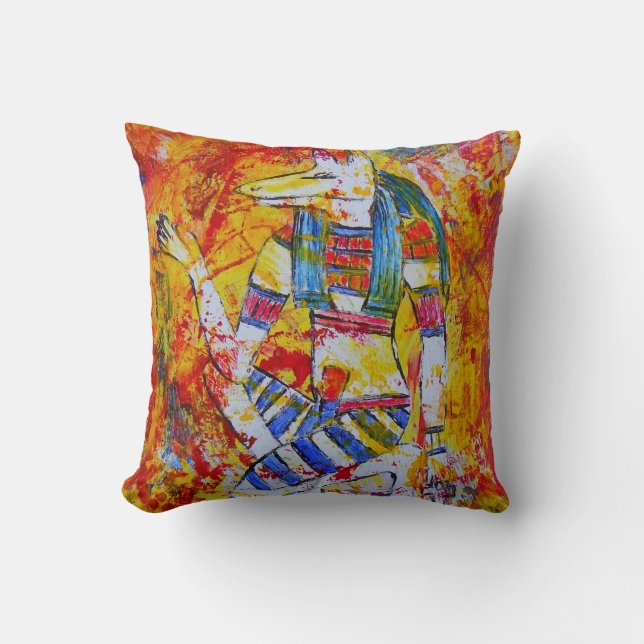 Cojín Decorativo ¡Almohada egipcia de Anubis de dios! (Anverso)