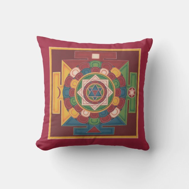Cojín Decorativo Almohada-Mandala de los 5 elementos de la tierra (Anverso)