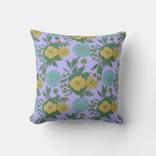 Cojín Decorativo "Almohada Morada con Estampado Floral