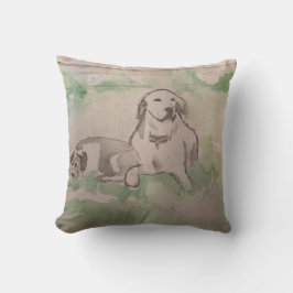 Cojín Decorativo Almohada, perrito recuperador y perrito