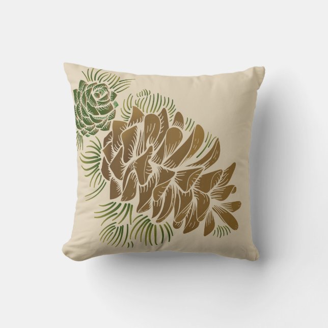 Cojín Decorativo Almohada-Pinecones del tiro (Anverso)