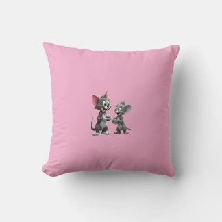 Cojín Decorativo AlmohadaCute Gatos y Ratones Amigos de Dibujos Ani