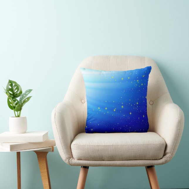 Cojín Decorativo Almohadilla abstracta azul estrellada (Silla)