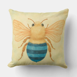 Cojín Decorativo almohadilla de abeja de banda azul