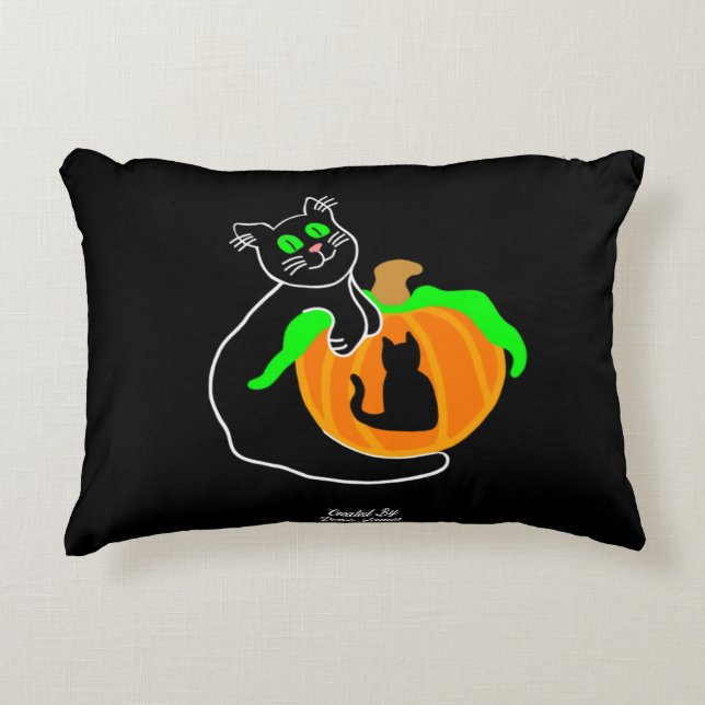 Cojín Decorativo Almohadilla de acento para gatos negros (Anverso)