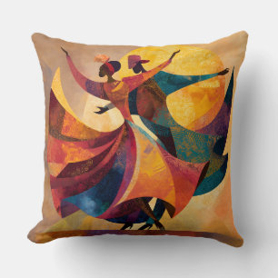 Cojín Decorativo Almohadilla de Arte de Baile de Pareja Africana