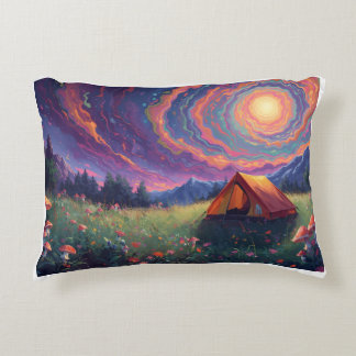 Cojín Decorativo almohadilla de camping psicodélico