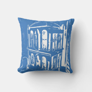 Cojín Decorativo Almohadilla de jaula de pájaro azul