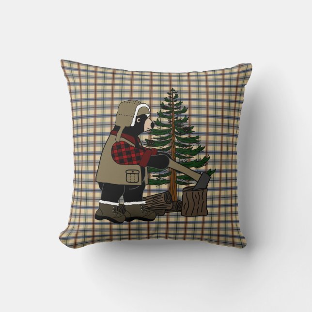 Cojín Decorativo Almohadilla de Lumberjack Cuta (Anverso)