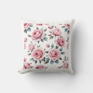 Cojín Decorativo almohadilla de patrón de rosa acuático