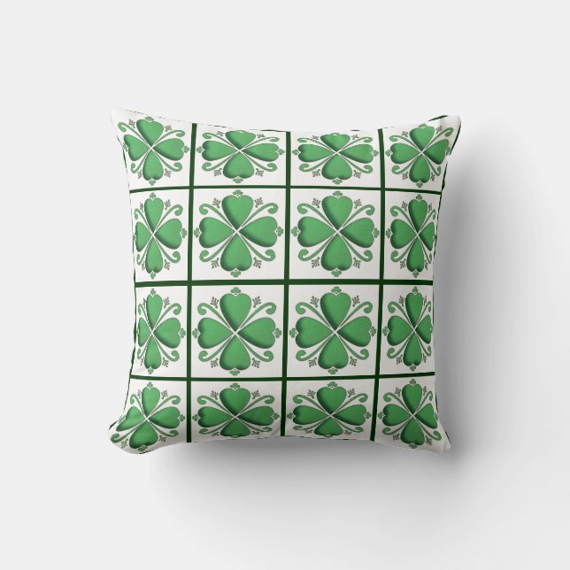 Cojín Decorativo Almohadilla de Shamrock/Clover (Anverso)