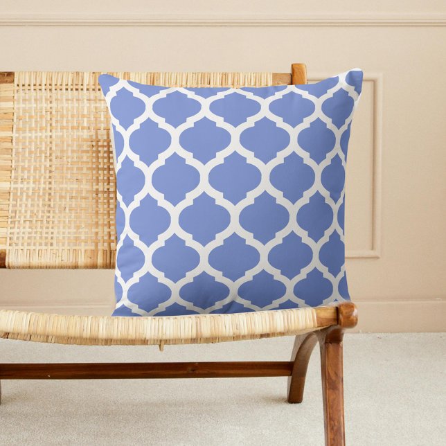 Cojín Decorativo almohadilla de tiro azul blanco marroquí (Subido por el creador)