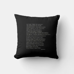 Cojín Decorativo Almohadilla negra con poema inspirador 'Dios está