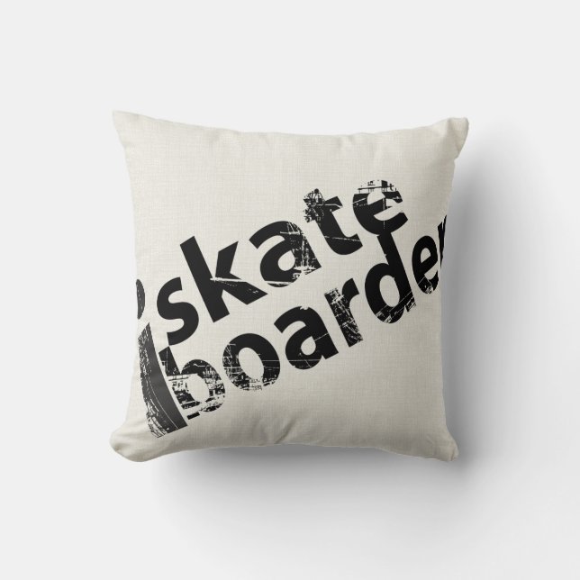 Cojín Decorativo almohadilla para patines blanco y negro (Anverso)