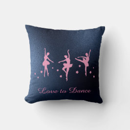 Cojín Decorativo Almohadilla temática de ballet Navy & Pink Balleri