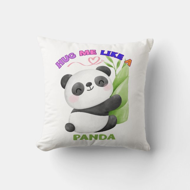 Cojín Decorativo Almohadón – Abrázame como un Panda (Anverso)