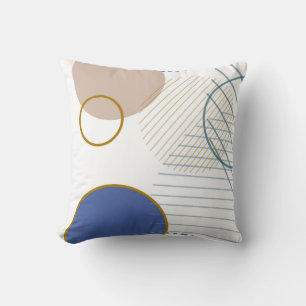 Cojín Decorativo Almohadón abstracto azul y dorado