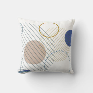 Cojín Decorativo Almohadón abstracto azul y dorado