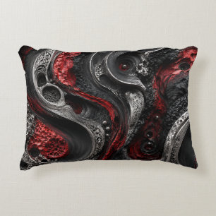 Cojín Decorativo Almohadón abstracto de geoda rojo y negro - Modern