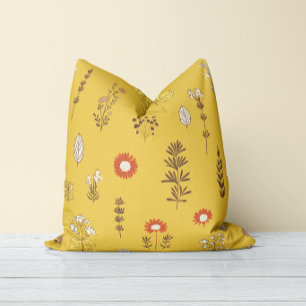 Cojín Decorativo Almohadón Amarillo Mostaza Toque de la Naturaleza