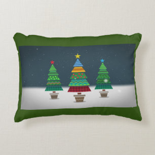 COJÍN DECORATIVO ALMOHADÓN **ÁRBOLES DE NAVIDAD ARTESANALES**