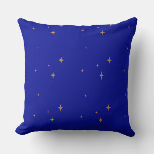 Cojín Decorativo Almohadón azul con estrellas doradas