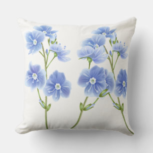 Cojín Decorativo Almohadón-Azul Flores Silvestres