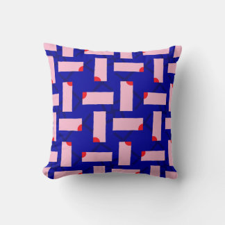 Cojín Decorativo Almohadón Block Theory Rosa Fuerte y Azul Cobalto