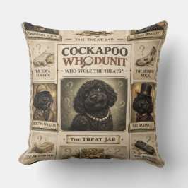 Cojín Decorativo Almohadón Cockapoo Whodunit | Regalo divertido par