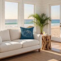 Almohadón con arte de medusa dibujada a mano