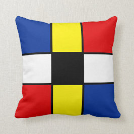 Cojín Decorativo Almohadón con cuadrados estilo Mondrian abstracto