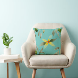 Cojín Decorativo Almohadón con diseño de aceituna sobre fondo azul 