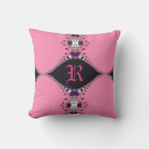 Cojín Decorativo Almohadón con diseño Lacy Rosa Dulce Monograma