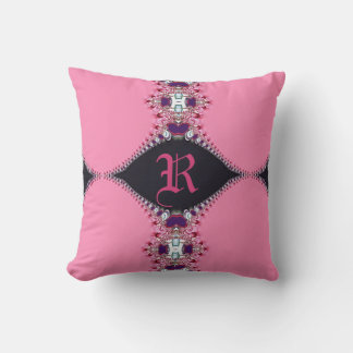 Cojín Decorativo Almohadón con diseño Lacy Rosa Dulce Monograma