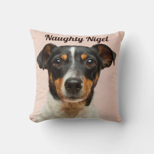 Cojín Decorativo Almohadón con el nombre y la foto de tus perros.