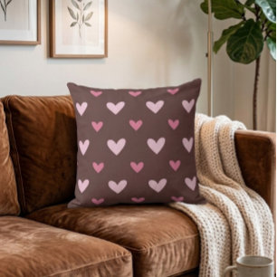 Cojín Decorativo Almohadón con Estampado de Chocolate y Corazones R