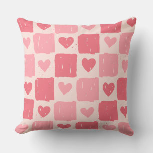 Cojín Decorativo Almohadón con estampado de corazones pintados de a