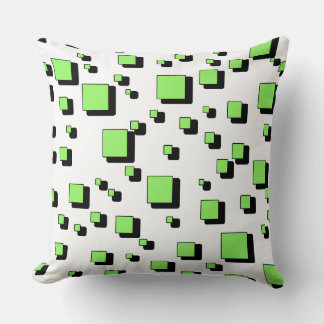 Cojín Decorativo Almohadón con Estampado Geométrico Cuadrado Verde