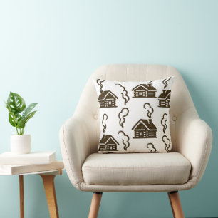 Cojín Decorativo Almohadón con Estampado Rústico de Cabaña de Tronc