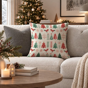 Cojín Decorativo Almohadón con patrón navideño nórdico atemporal