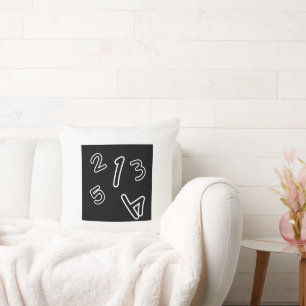 Cojín Decorativo almohadón con tema negro y número de conteo