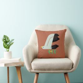 Cojín Decorativo Almohadón cuadrado de diseño de aves hecho a mano 