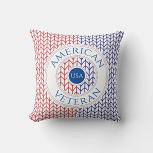 Cojín Decorativo ALMOHADÓN CUADRADO DE VETERANO AMERICANO / Azul