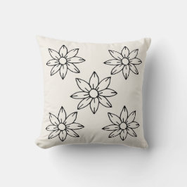 Cojín Decorativo "Almohadón Cuadrado Floral Monocromo – Negro Eleg