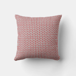 COJÍN DECORATIVO ALMOHADÓN CUADRADO TEJIDO GRIS ROJO